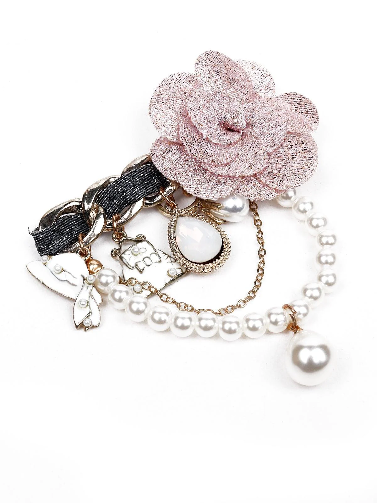Odette Women Pink Metal Brooch - Image 4