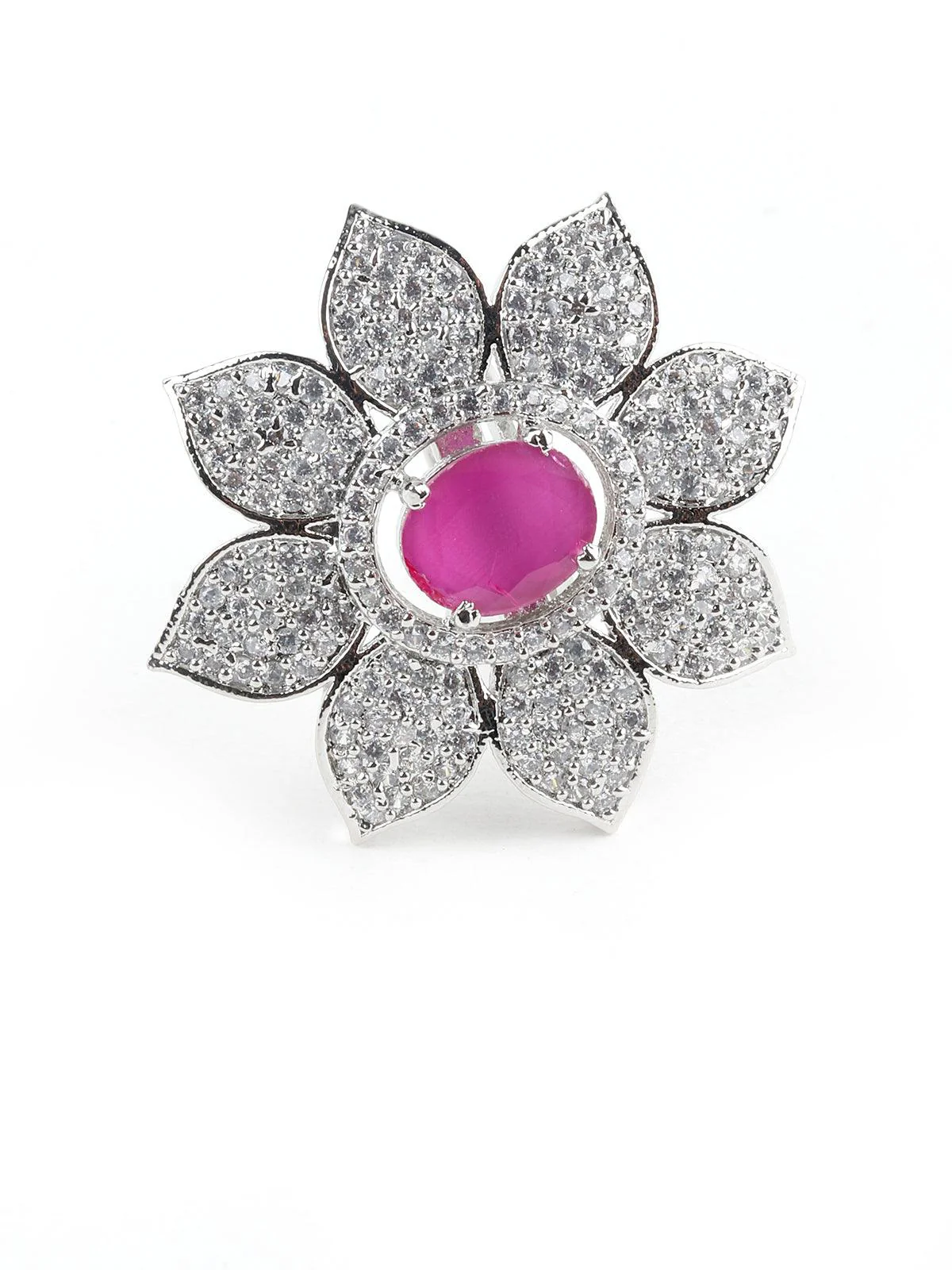 Odette Women Pink Ruby Floral Finger Odette Women - Image 6