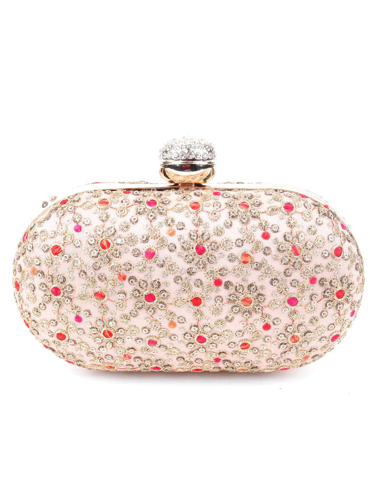 Odette Women Pink Sequins Clutch - Image 3