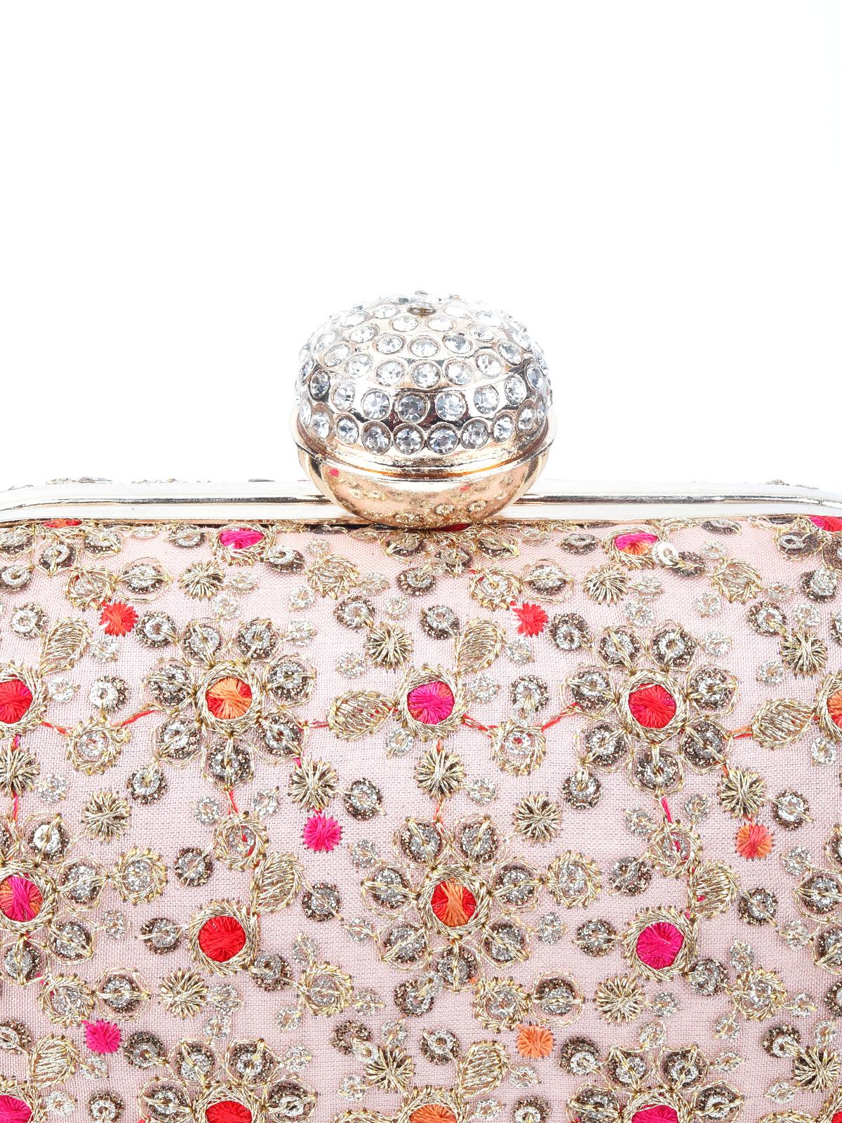 Odette Women Pink Sequins Clutch - Image 4