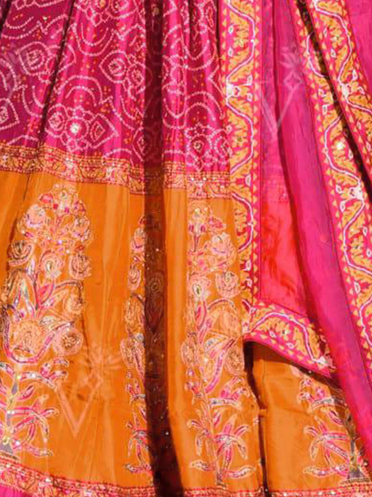 Odette Women Pink Silk Blend Semi Stitched Lehenga With Unstitched Blouse - Image 4