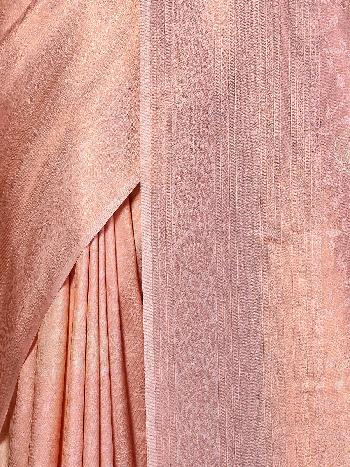 Odette Women Pink Silk Blend Woven Saree With Unstitched Blouse - Image 4