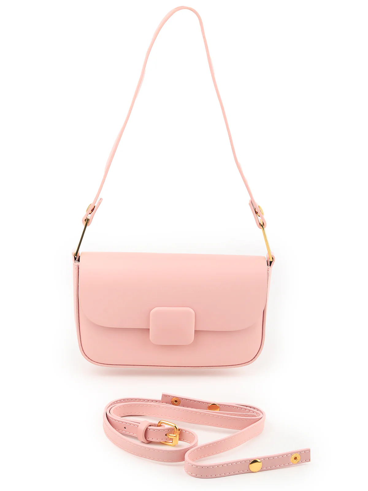Odette Women Pink Solid Party Clutch - Image 3