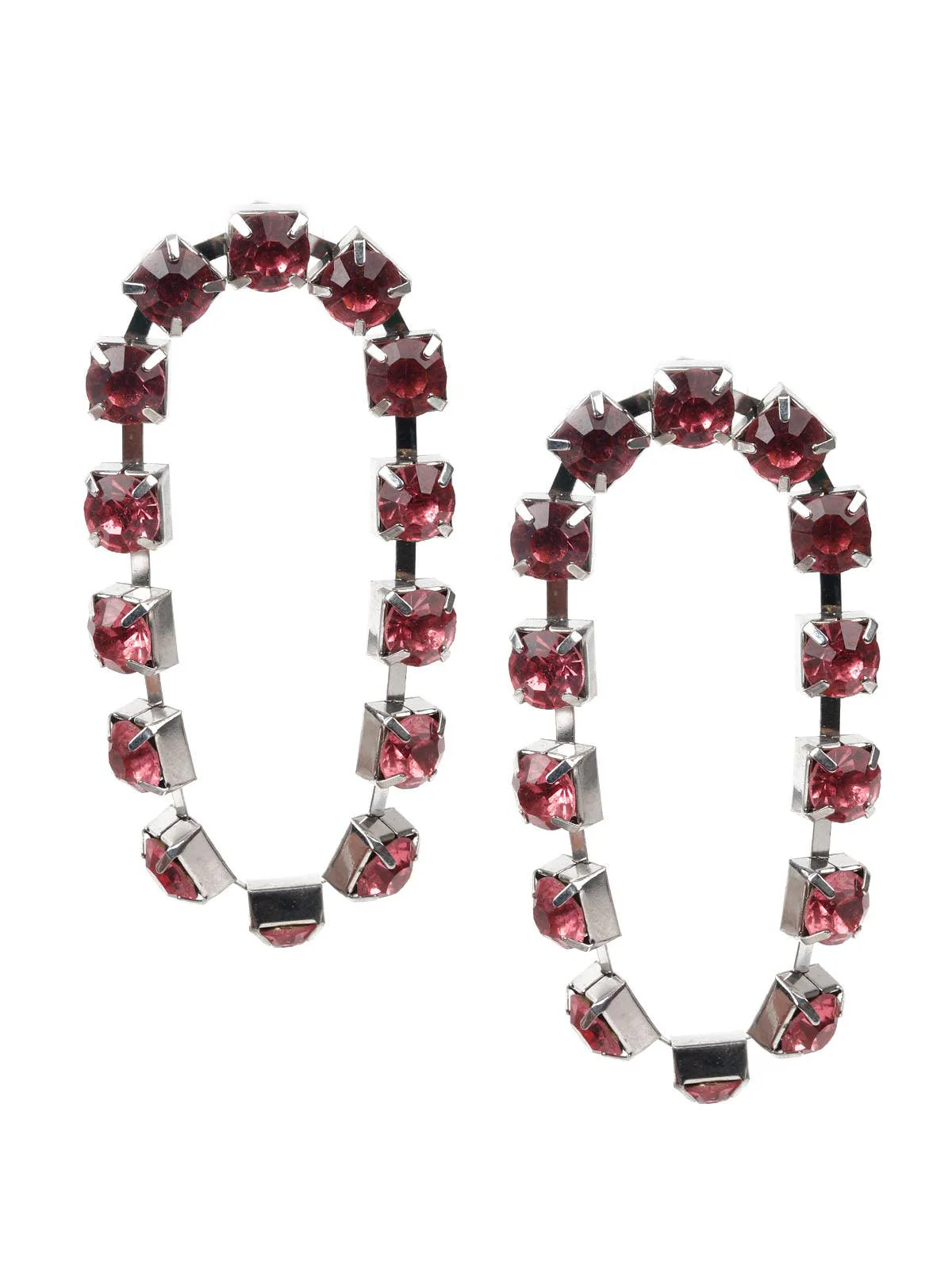 Odette Women Pink Stone Hoop Earring