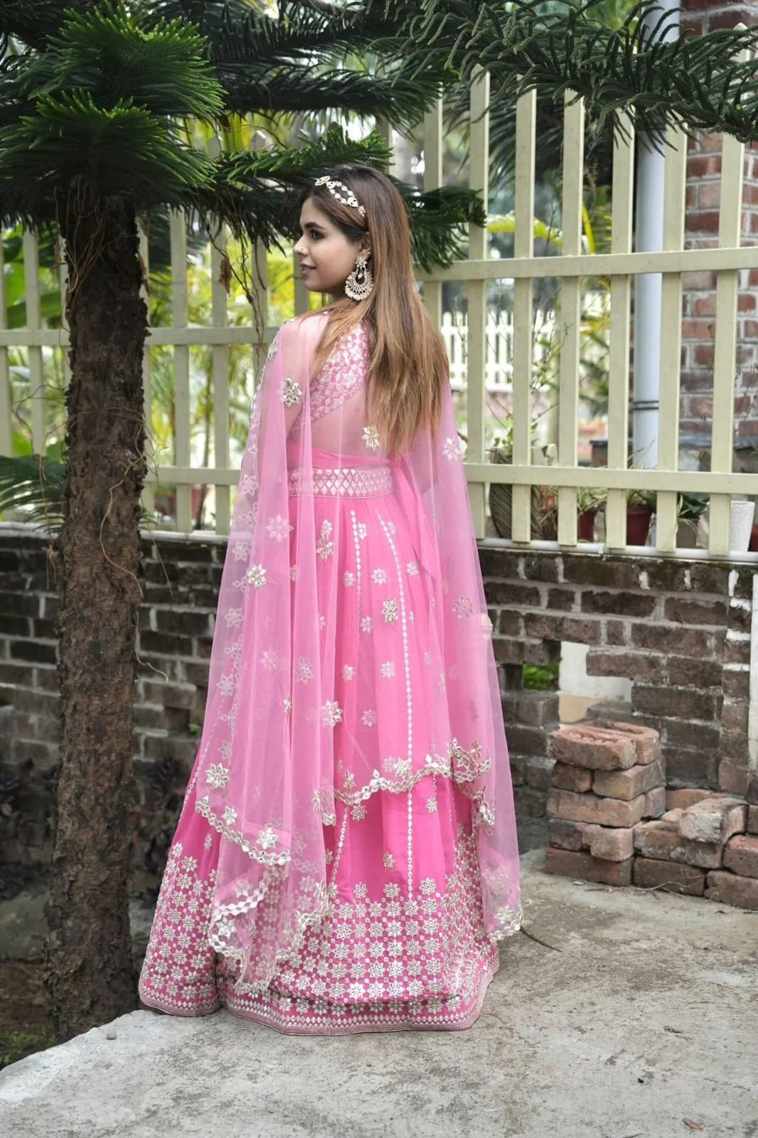 Odette Women Pink Stunning Semi Stitched Lehenga With Unstitched Blouse - Image 3