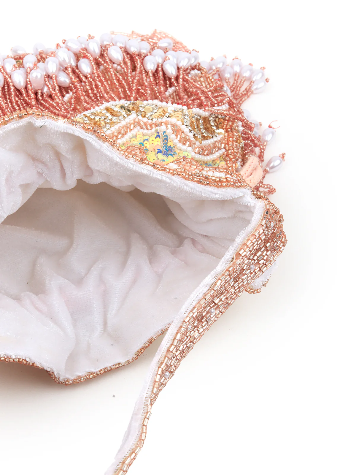 Odette Women Pink Tassel Potli Bag - Image 5