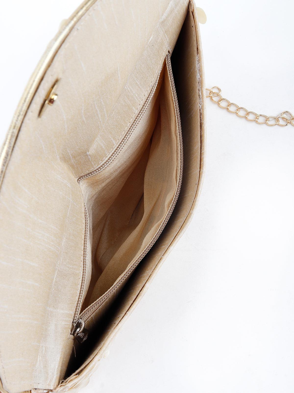 Odette Women Pink-White Floral Envelope Clutch - Image 5