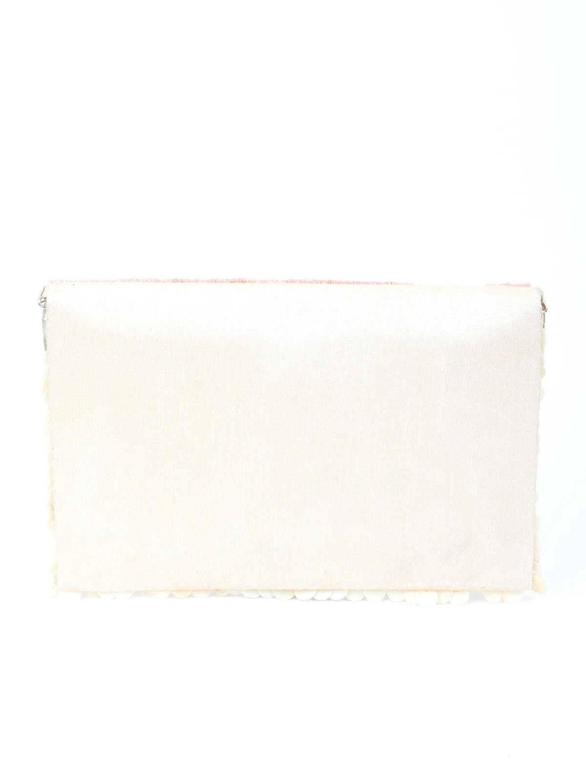 Odette Women Pink-White Floral Envelope Clutch - Image 6