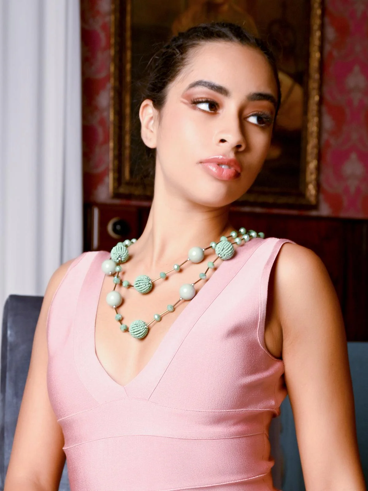 Odette Women Green Metal Necklace Women - Image 2