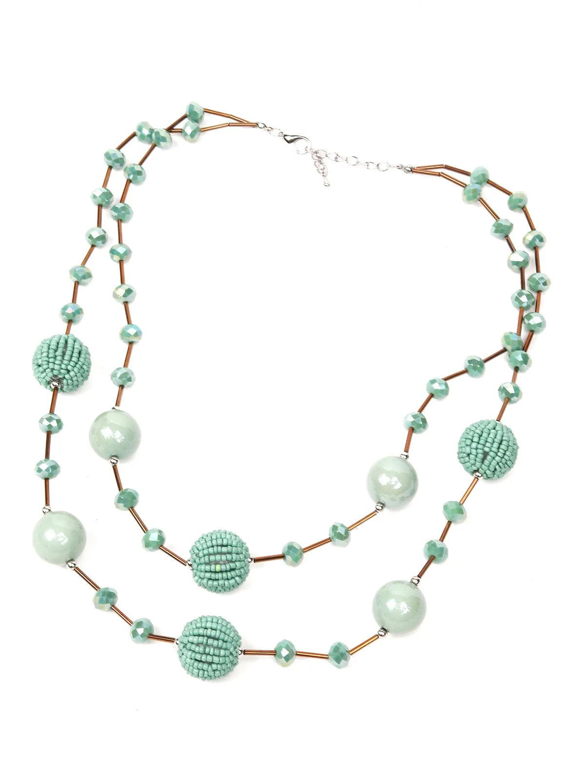 Odette Women Green Metal Necklace Women - Image 4