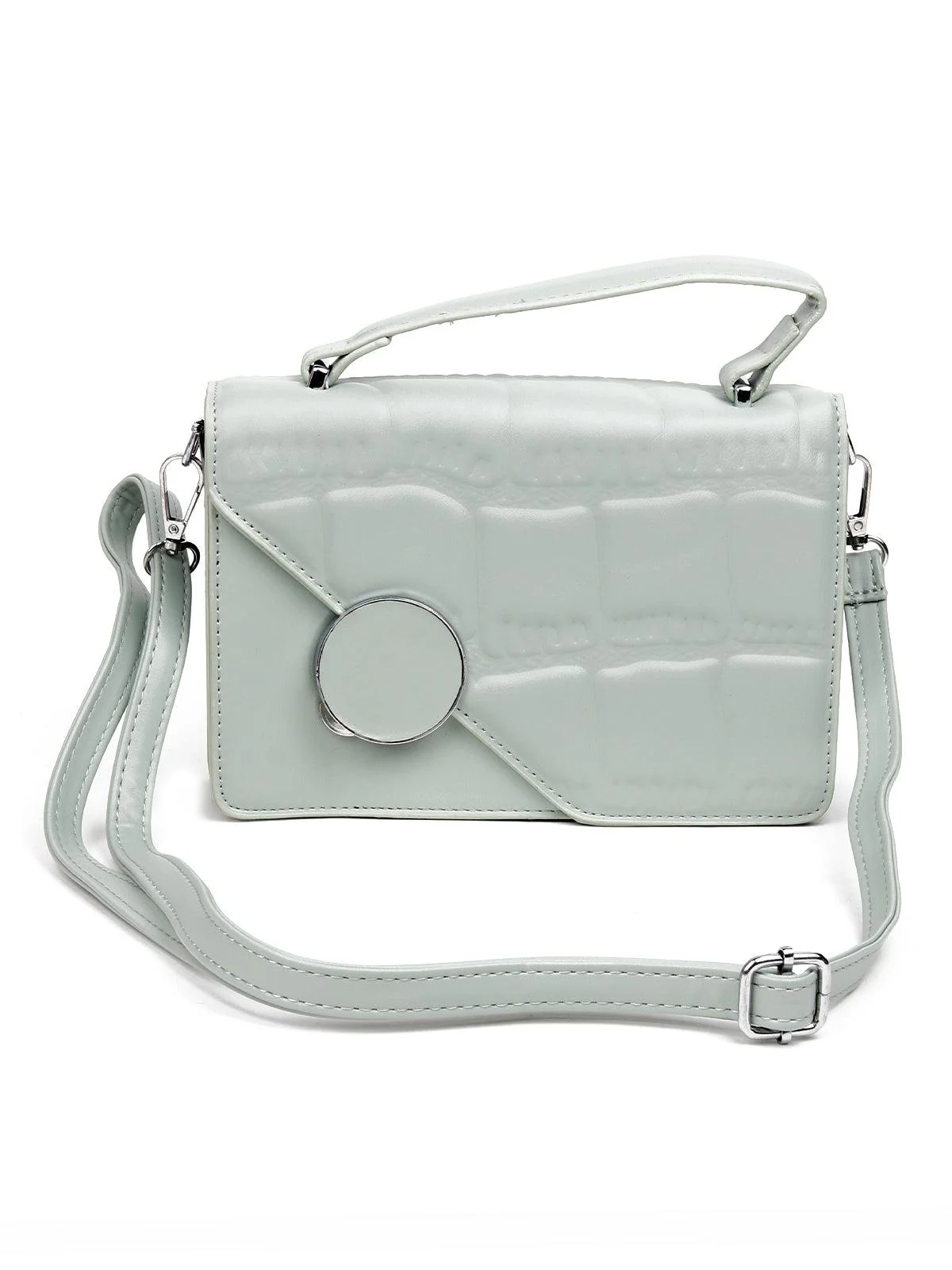 Odette Women Green Colour Metal Sling Bag - Image 3