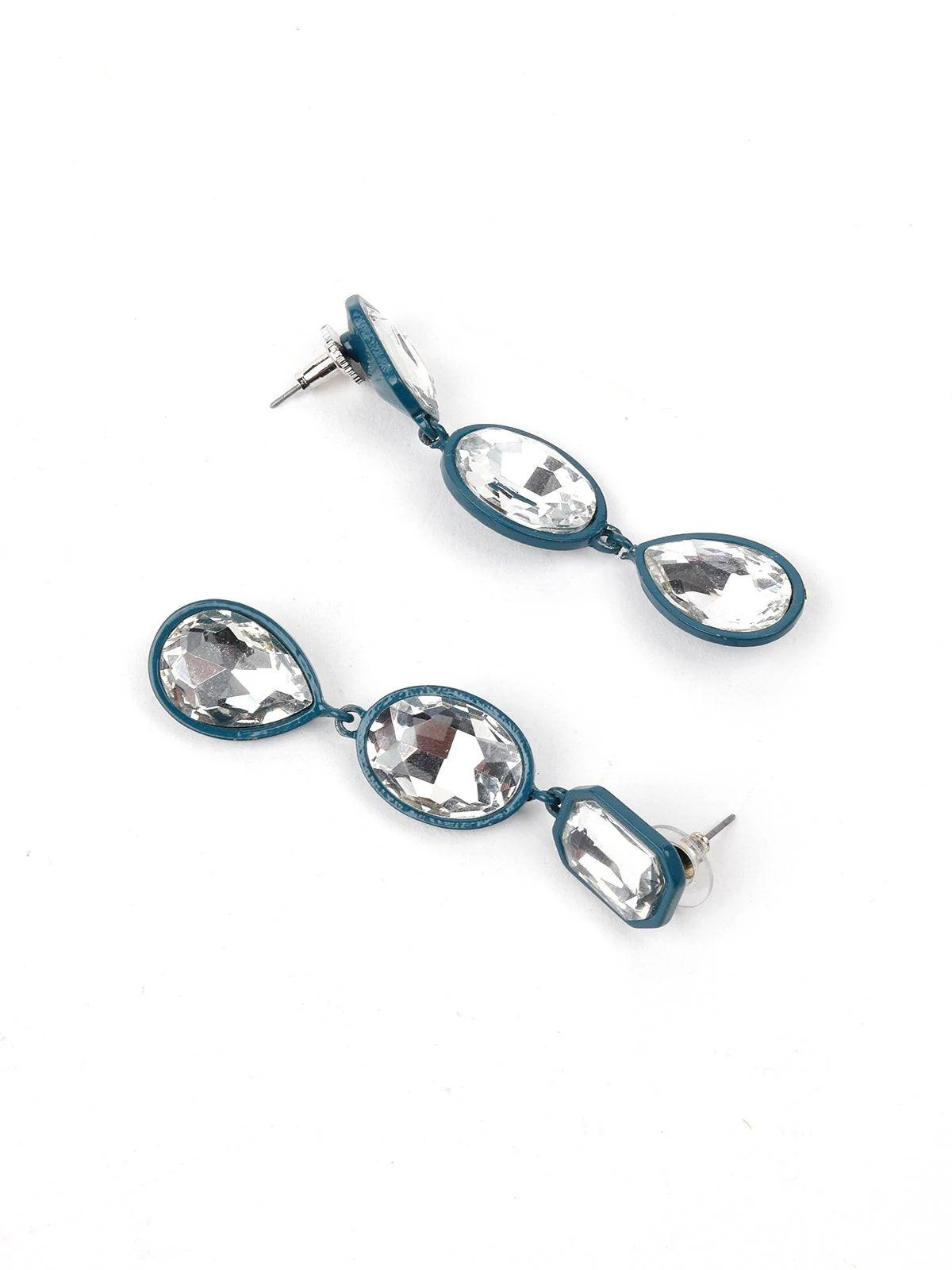 Odette Women Blue Metal Earrings - Image 6