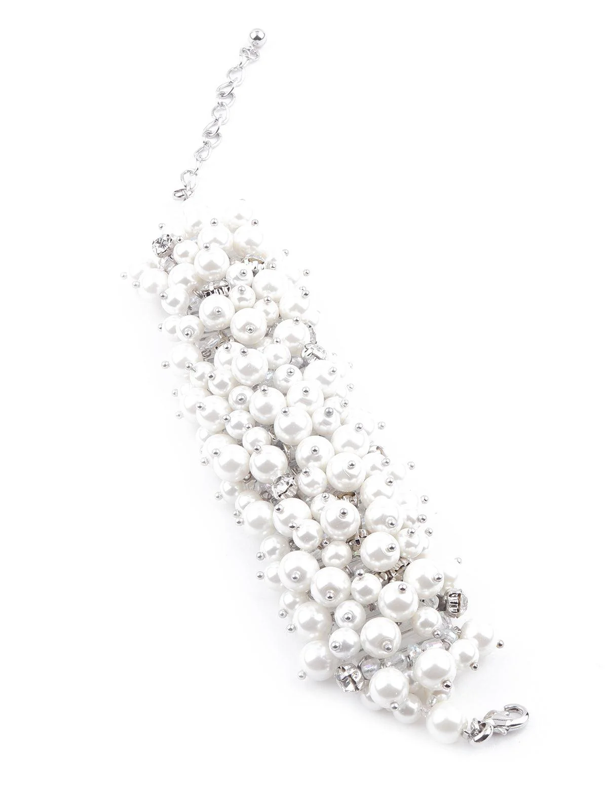 Odette Pure White Gorgeous Embellished Bracelet For Women - Image 4
