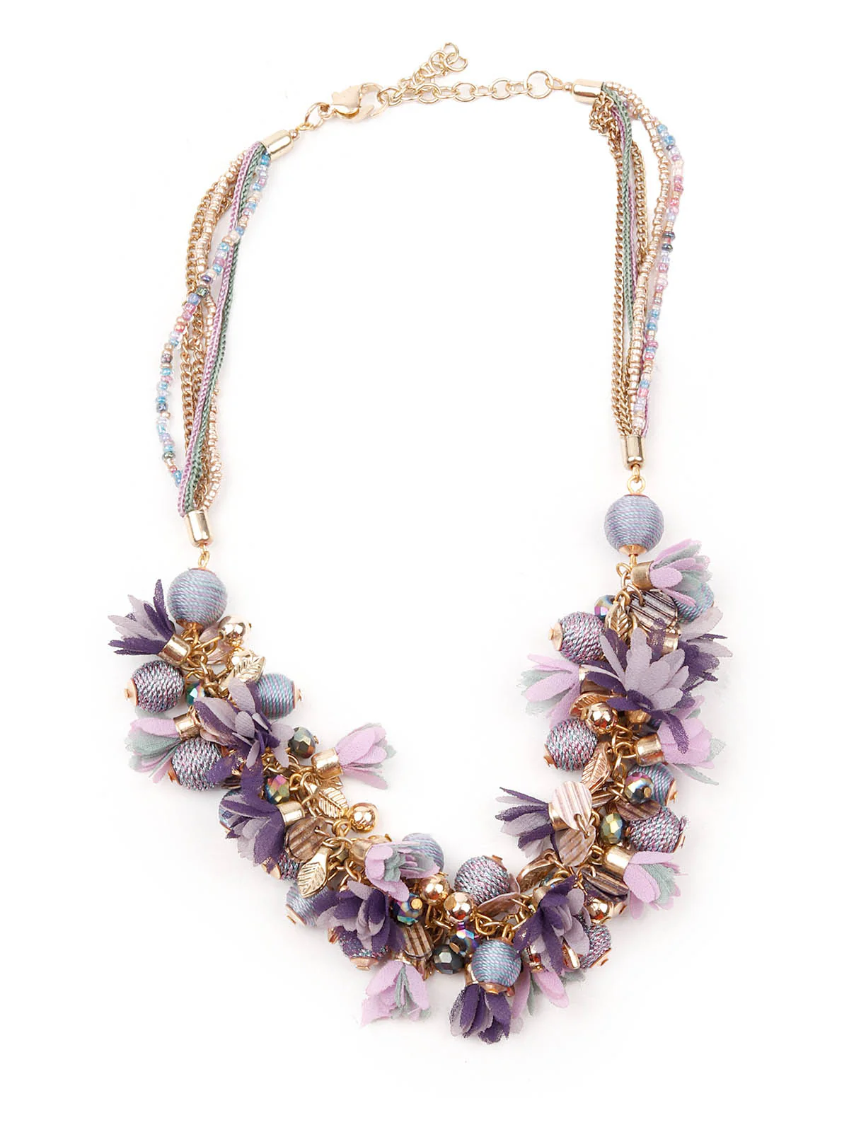 Odette Women Purple And Blue Beads Necklace - Image 3