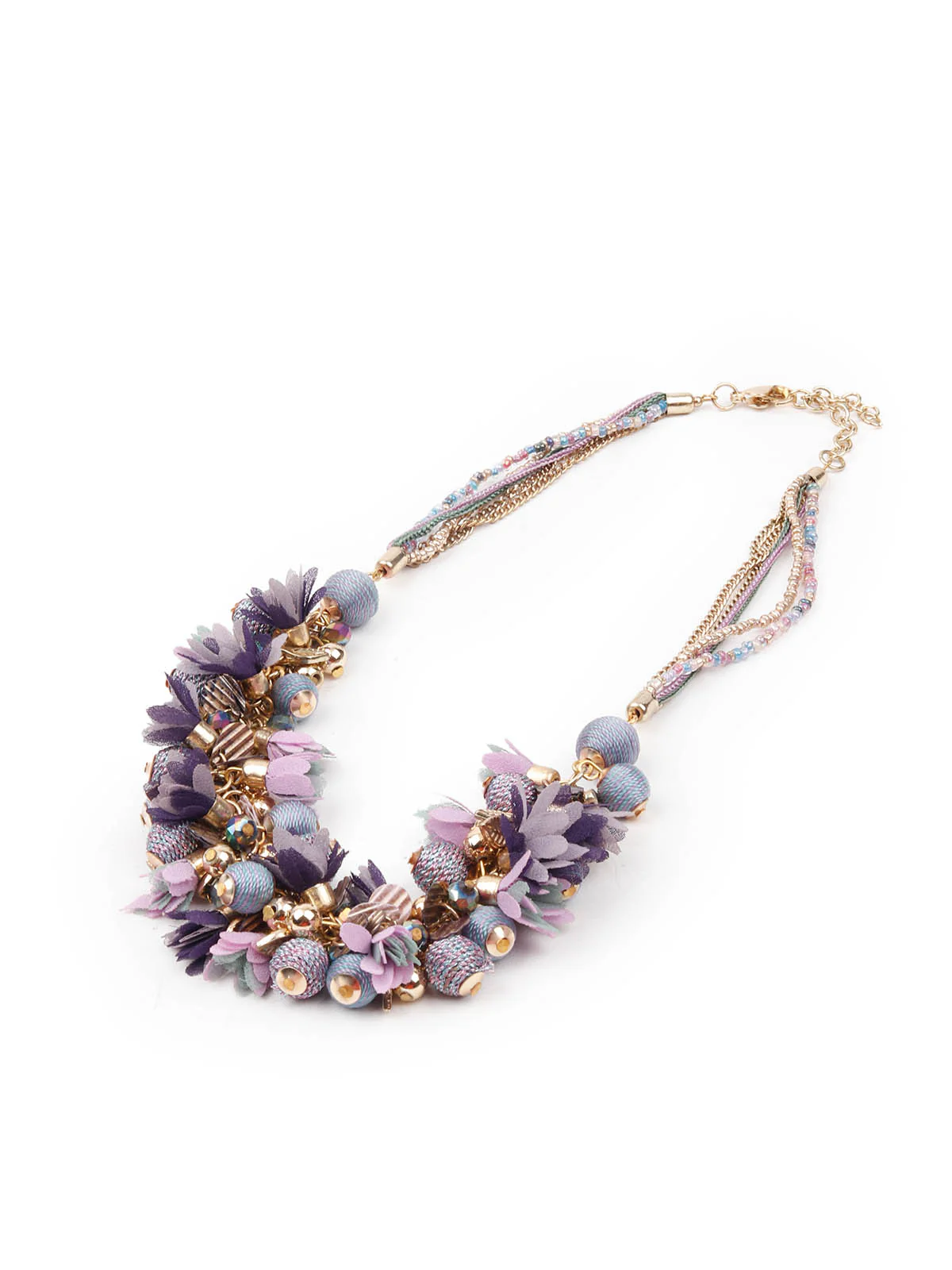 Odette Women Purple And Blue Beads Necklace - Image 4