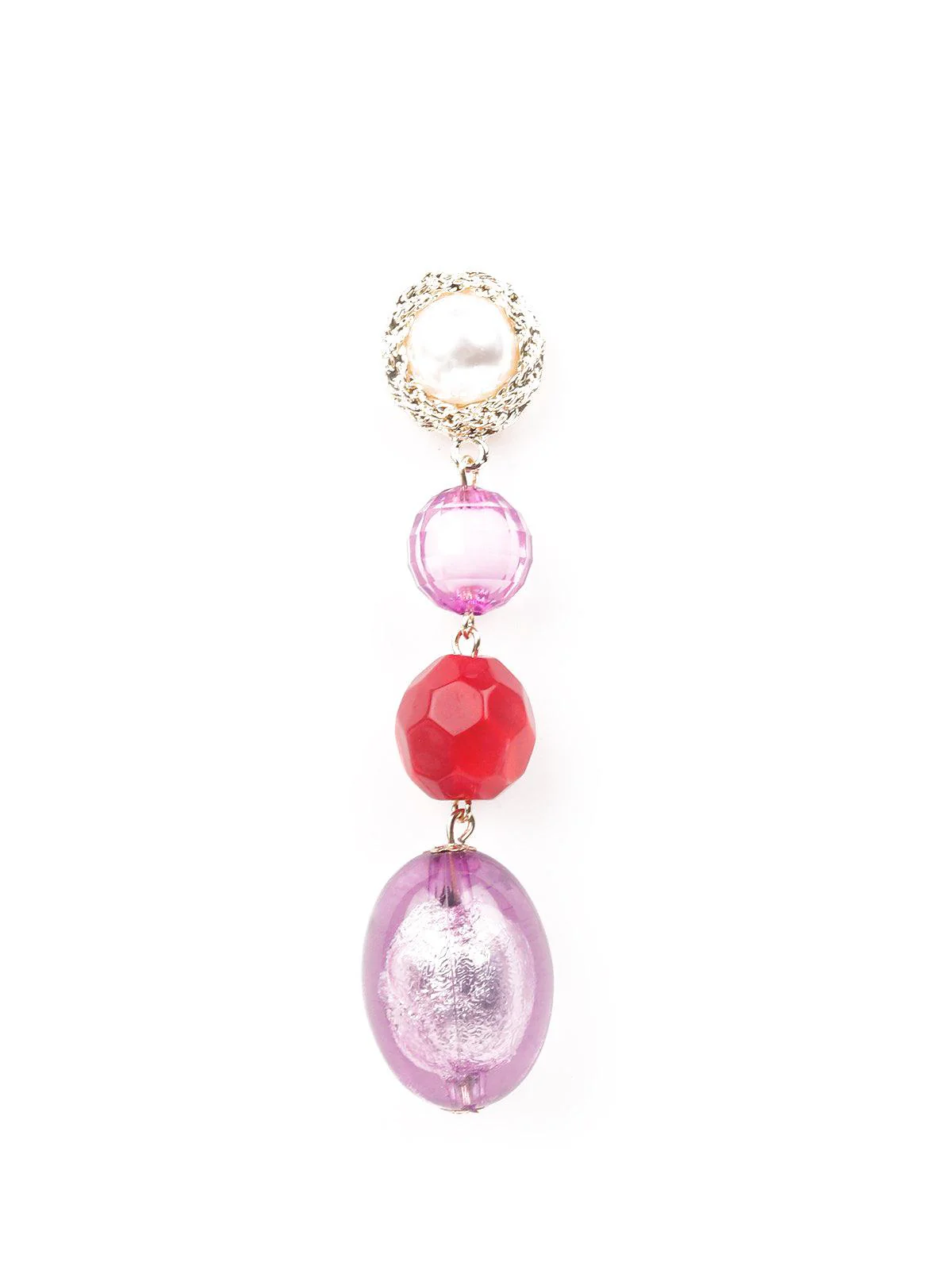 Odette Women Purple And Red Straw Earrings - Image 5