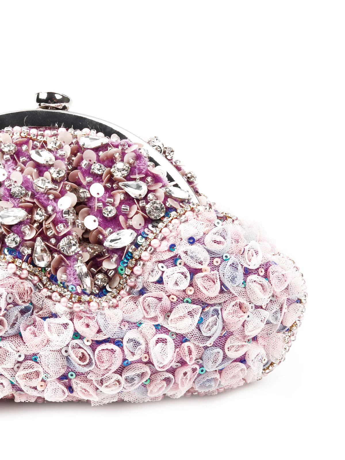 Odette Women Purple Embellished Potli Bag - Image 6