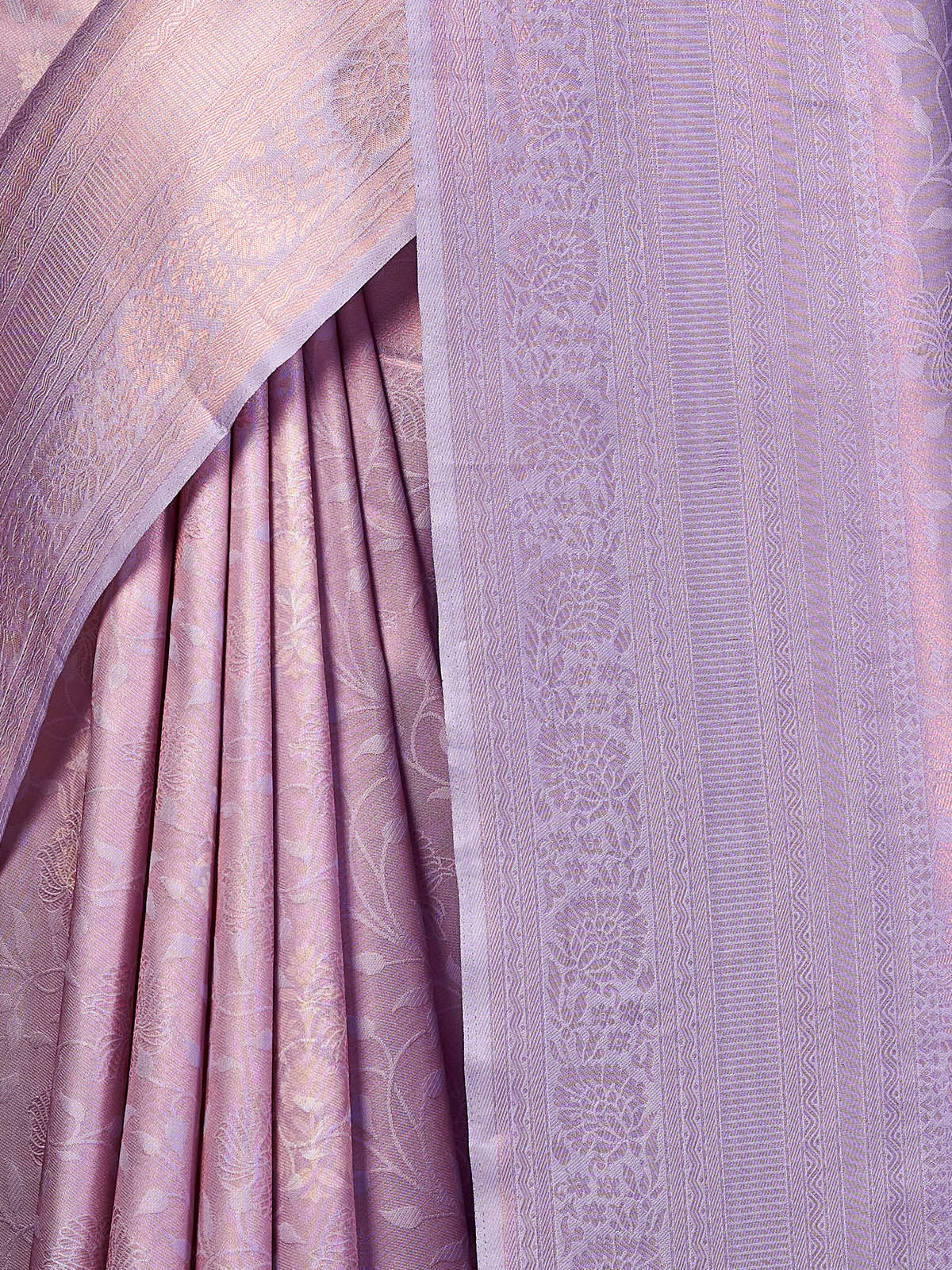 Odette Women Purple Silk Blend Woven Saree With Unstitched Blouse - Image 4