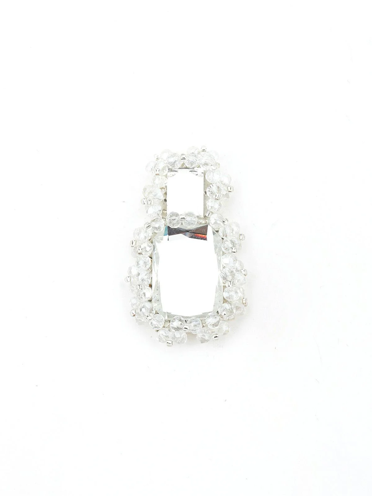 Odette Women Rectangular White Mirror Dangle Earrings - Image 5