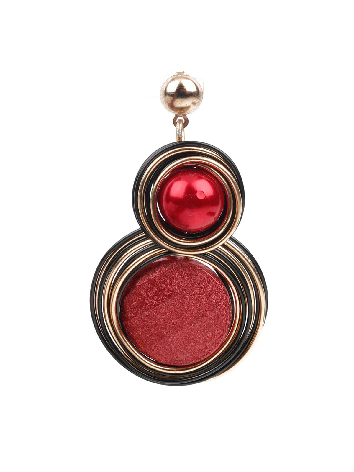 Odette Women Red And Black Dangle Earrings - Image 2