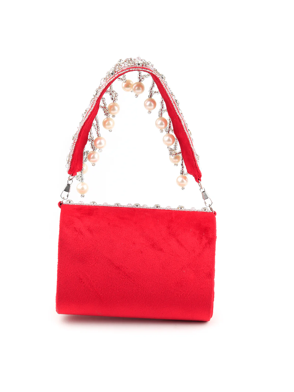Odette Women Red And Silver Embellished Clutch - Image 5