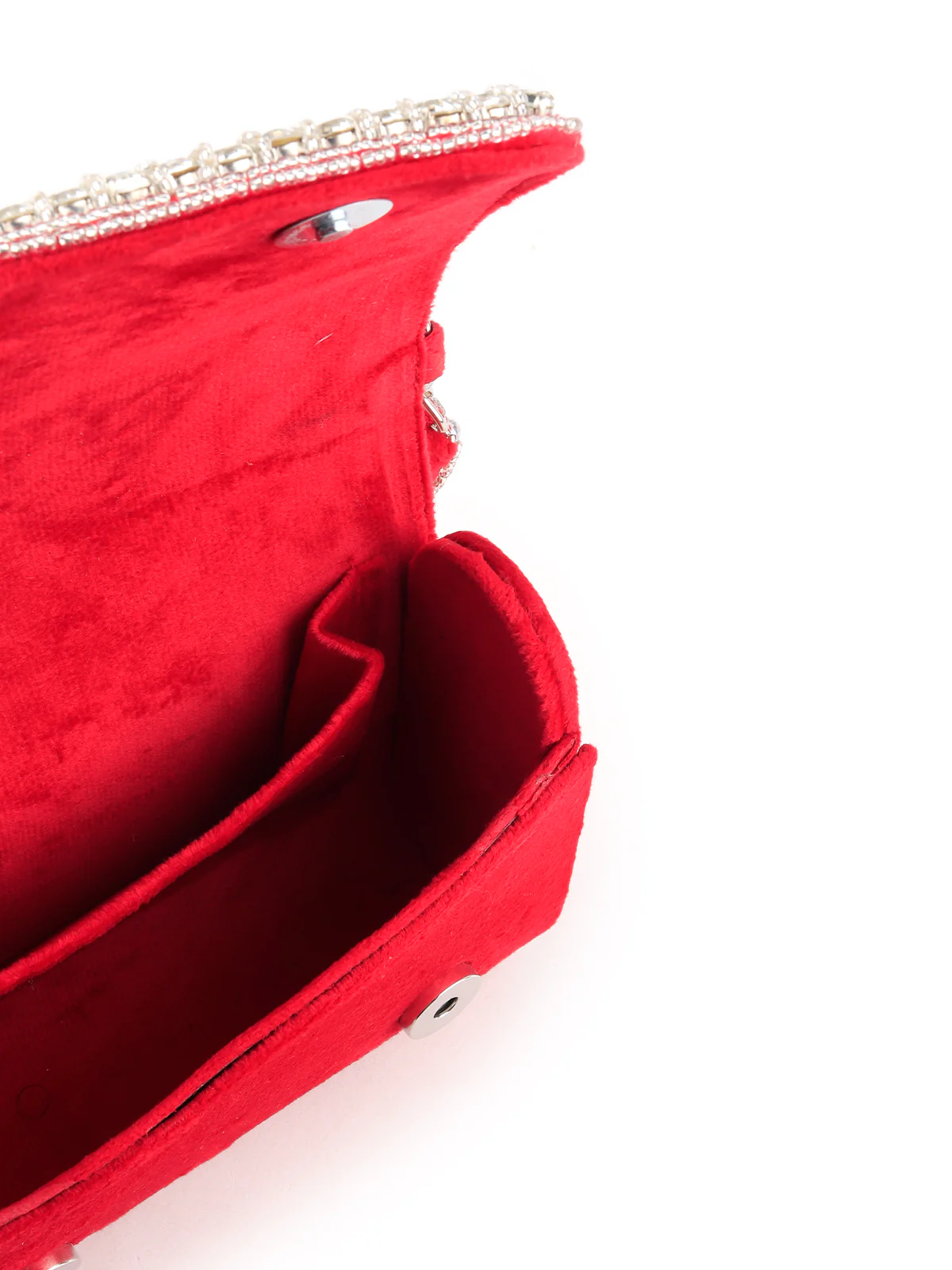 Odette Women Red And Silver Embellished Clutch - Image 6