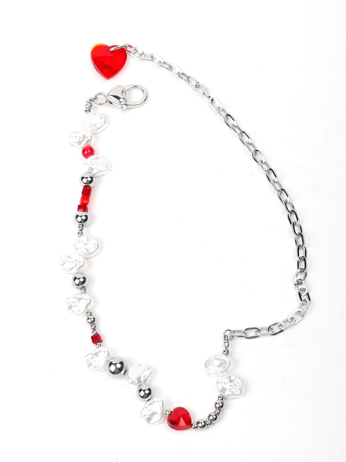 Odette Women Red And White Beads Necklace - Image 5