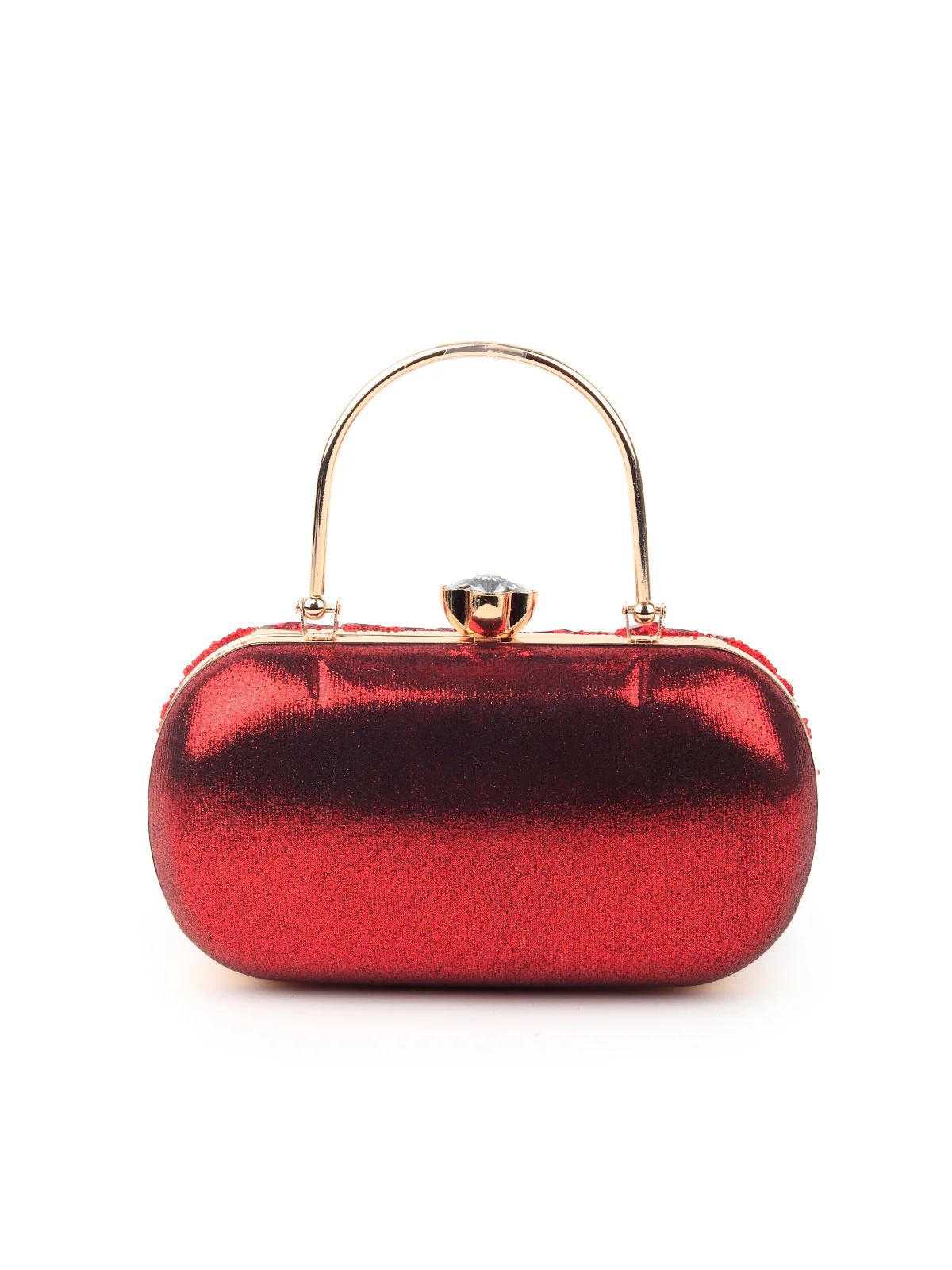 Odette Women Red Crystals Party Clutch Bag - Image 5
