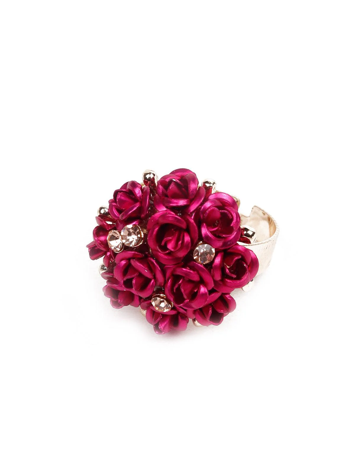 Odette Women Red Floral Metal Necklace Set - Image 8