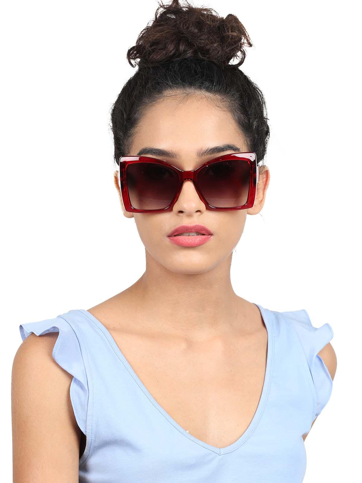 Odette Women Red Frame Flared Stunning Sunglasses