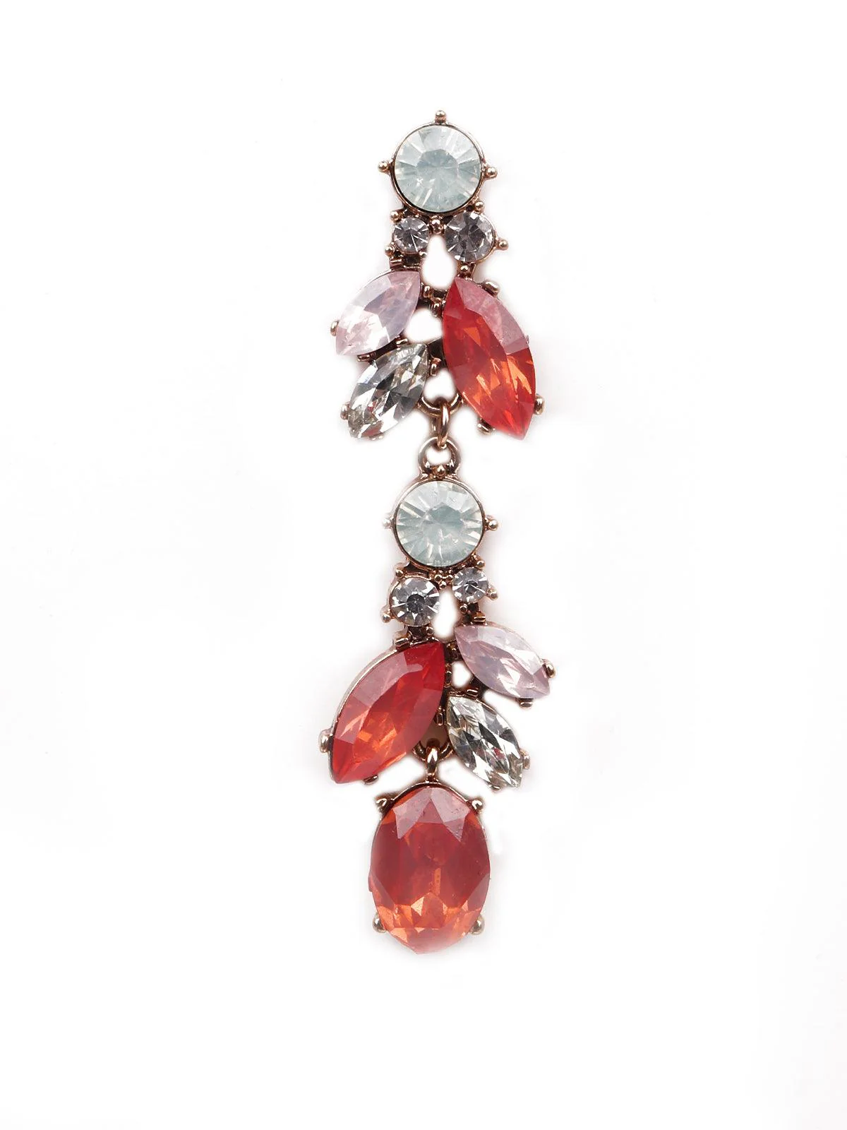 Odette Women Red Gorgeous Metal Drop Earrings - Image 4
