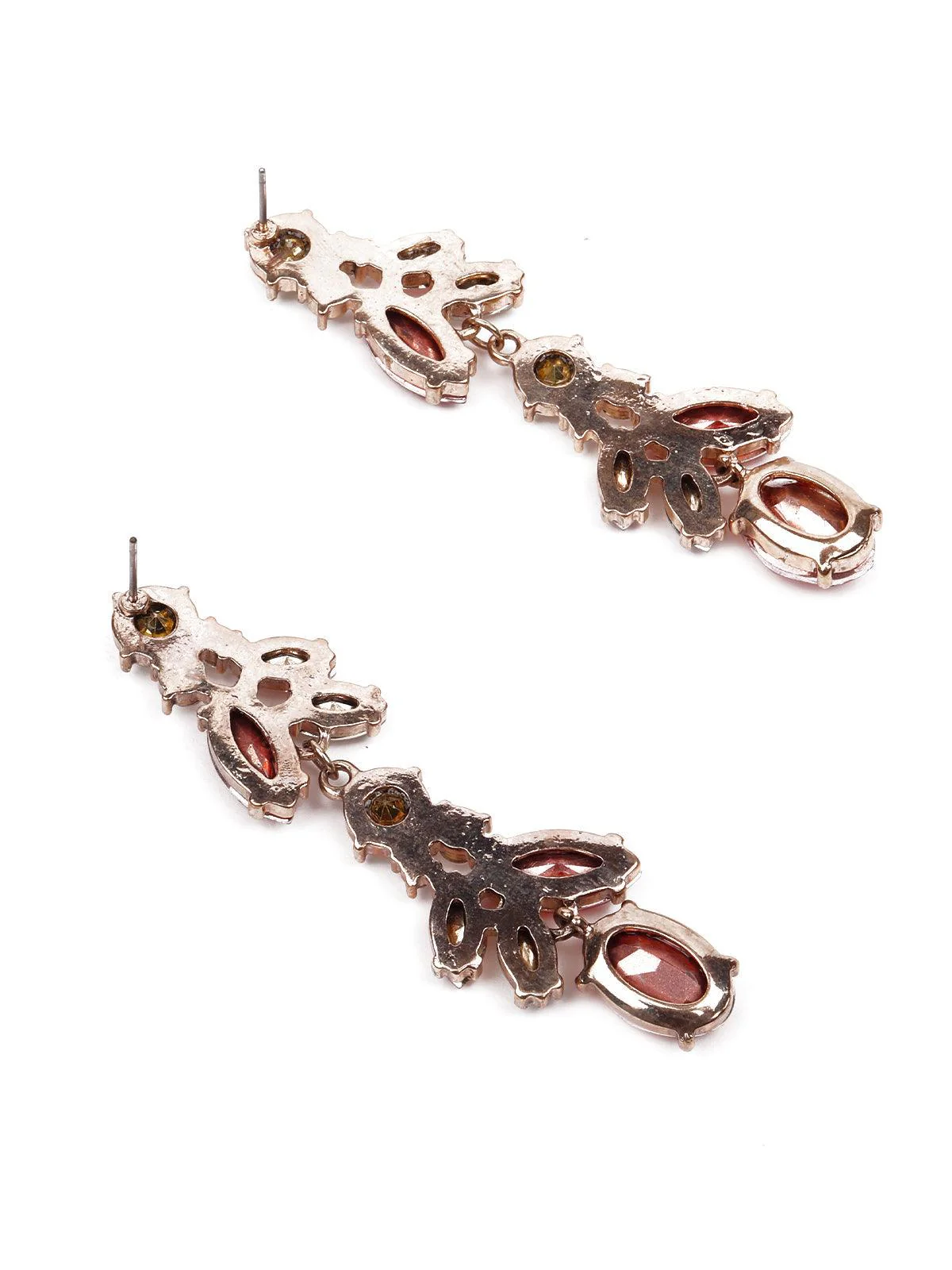 Odette Women Red Gorgeous Metal Drop Earrings - Image 6