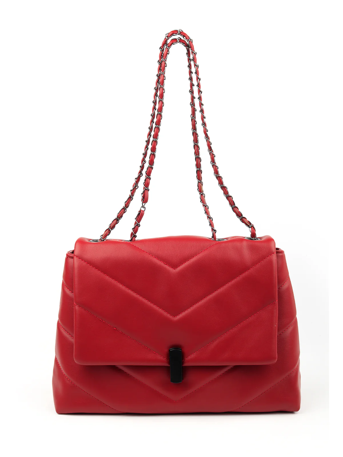 Odette Women Red Patterned Handbag - Image 3