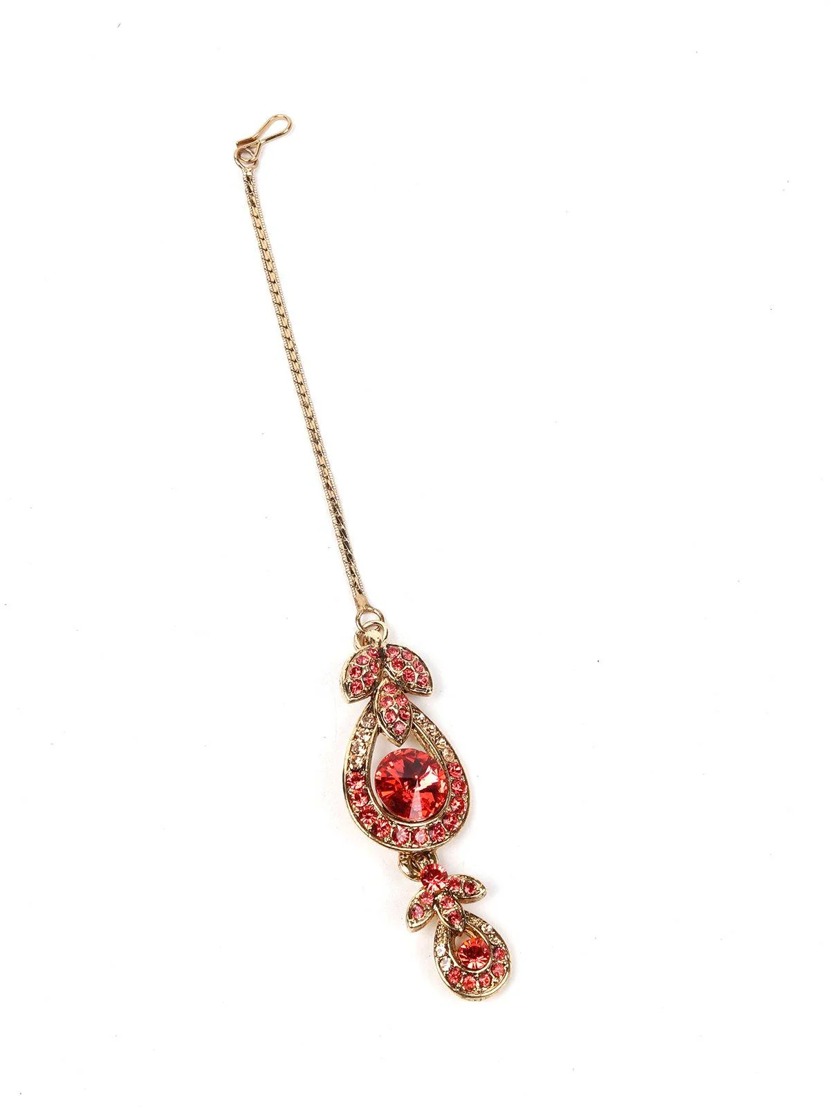Odette Women Red Stone Metal Designer Set - Image 5