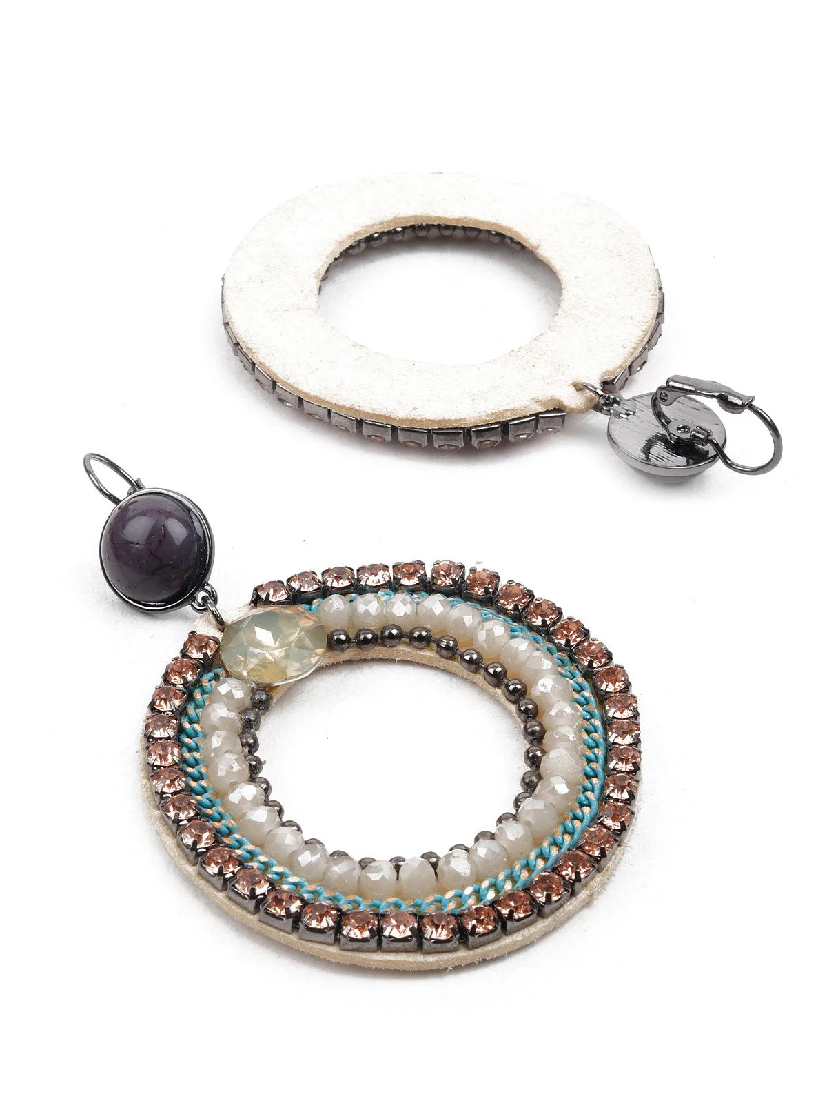 Odette Women Retro Multicoloerd Hoop Earrings - Image 3