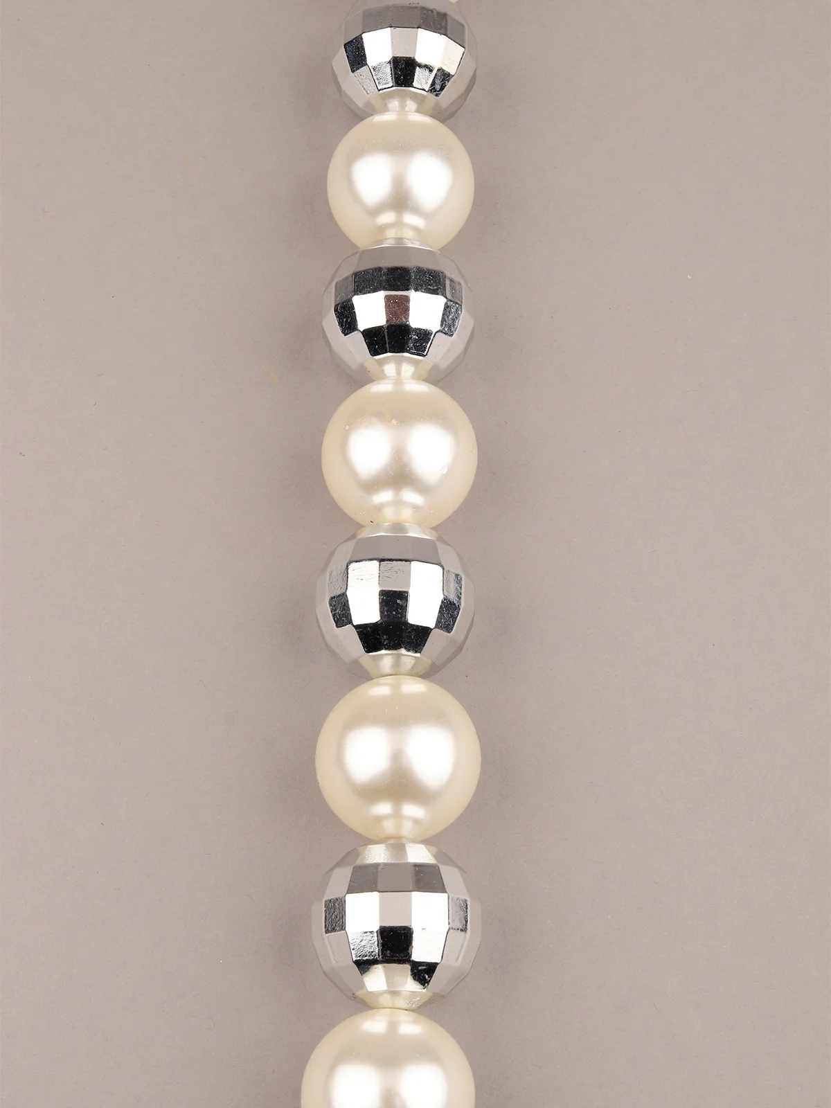Odette Women Retro Style Huge White And Silver Pearl Necklace - Image 4