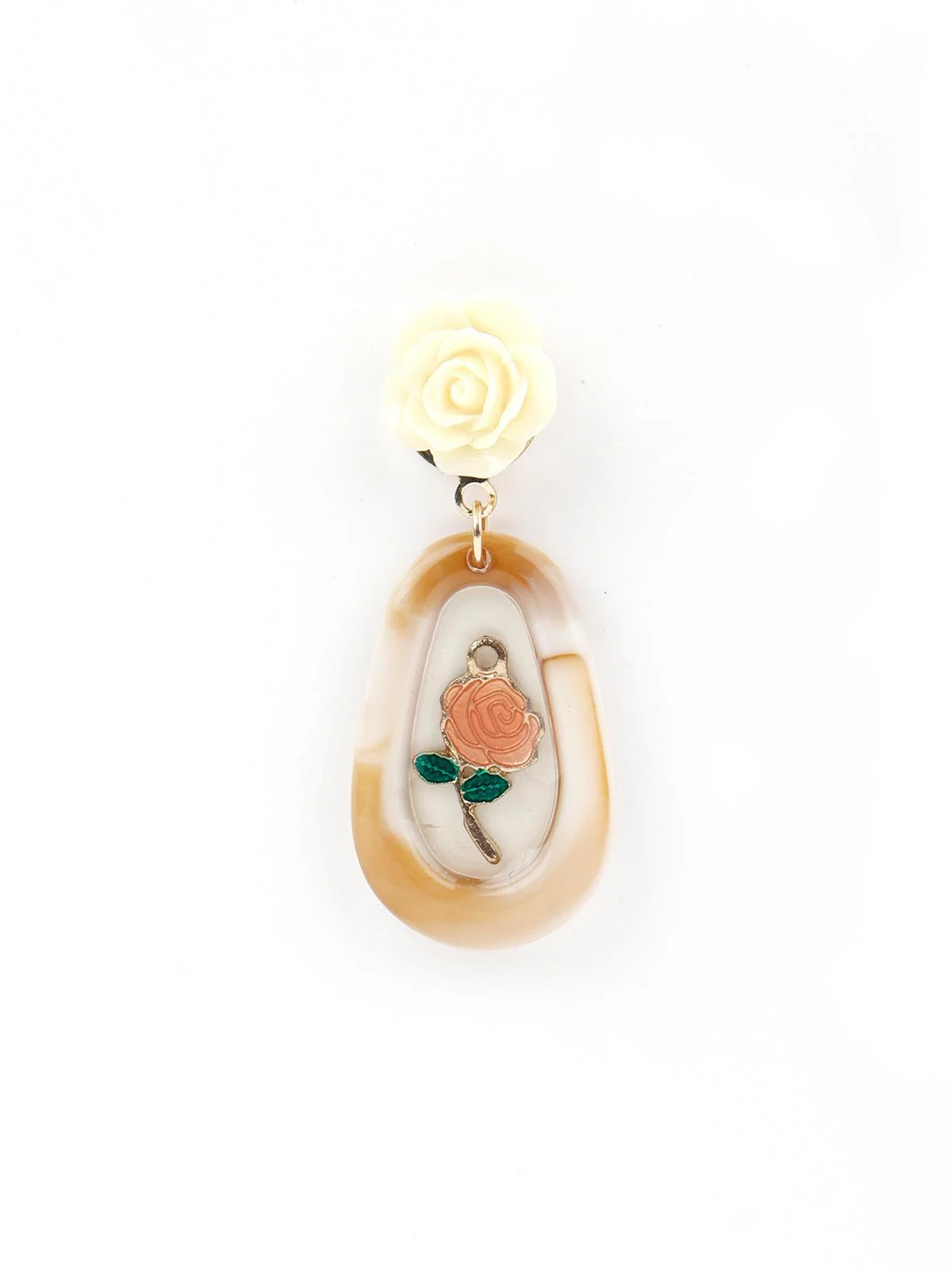 Odette Women Rose Designed Oval Shaped Earring - Image 4