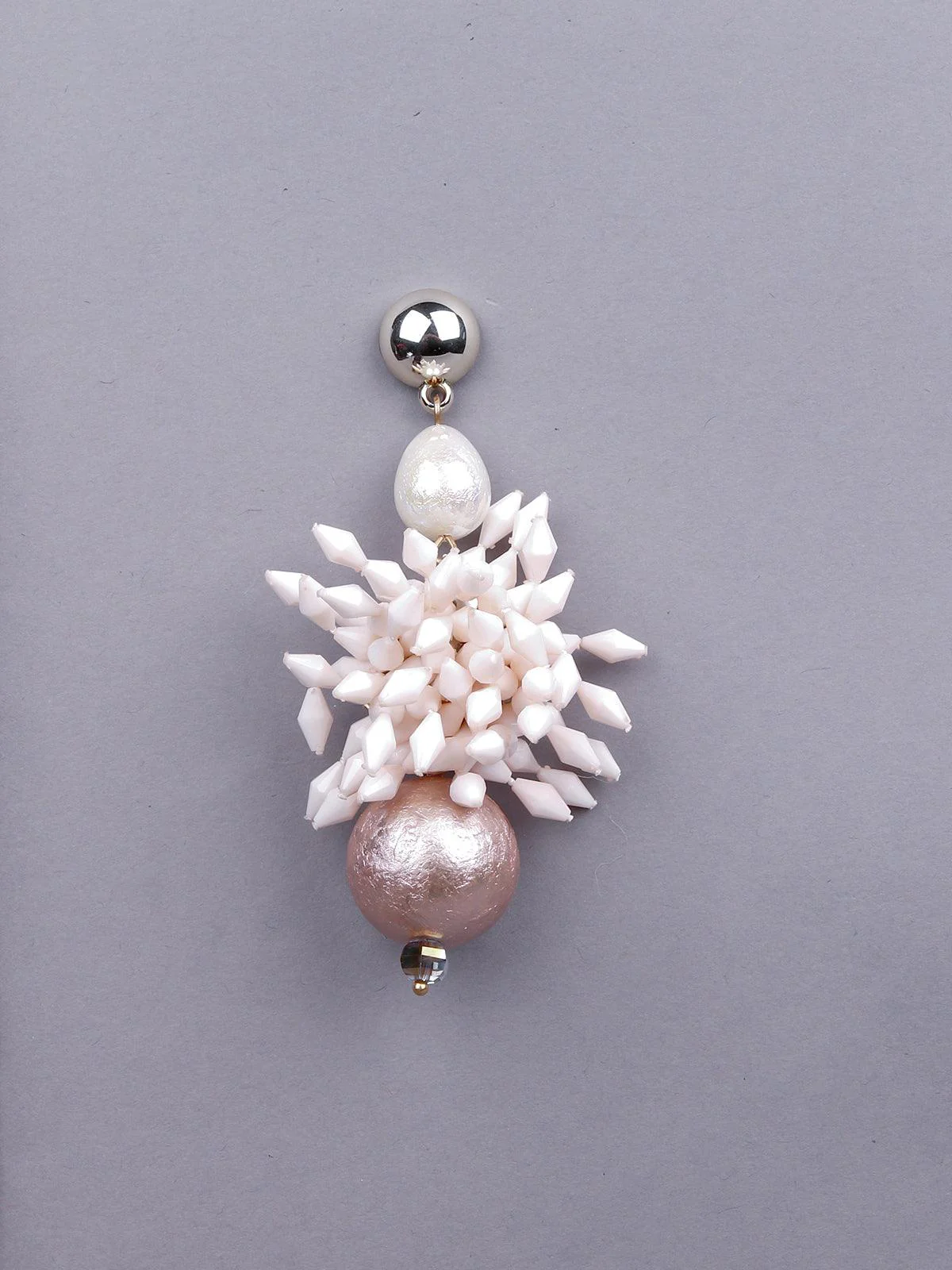 Odette Women Rose Gold And White Statement Earrings - Image 4