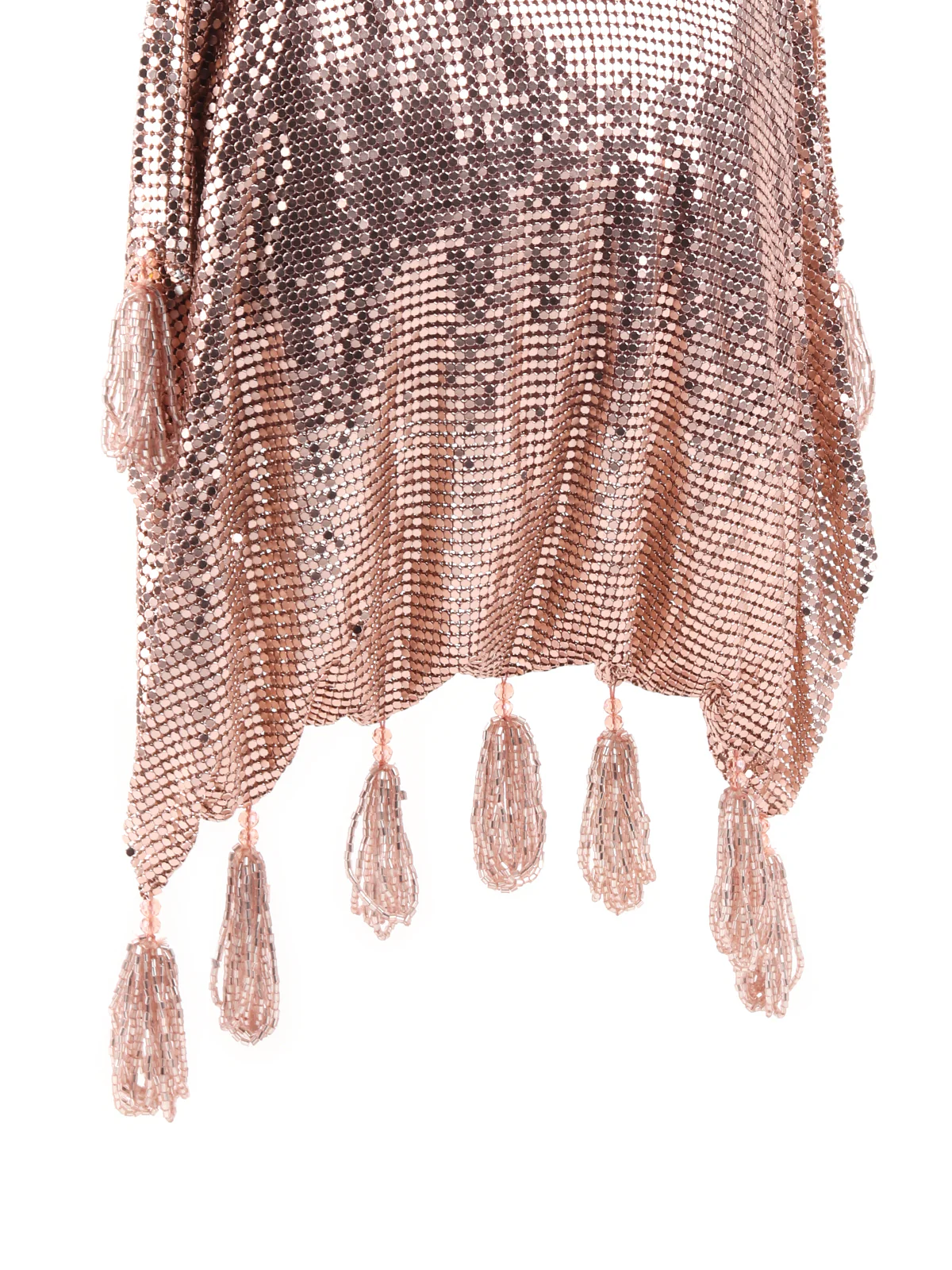 Odette Rose Gold Embellished Party Clutch With Tassles For Women - Image 6