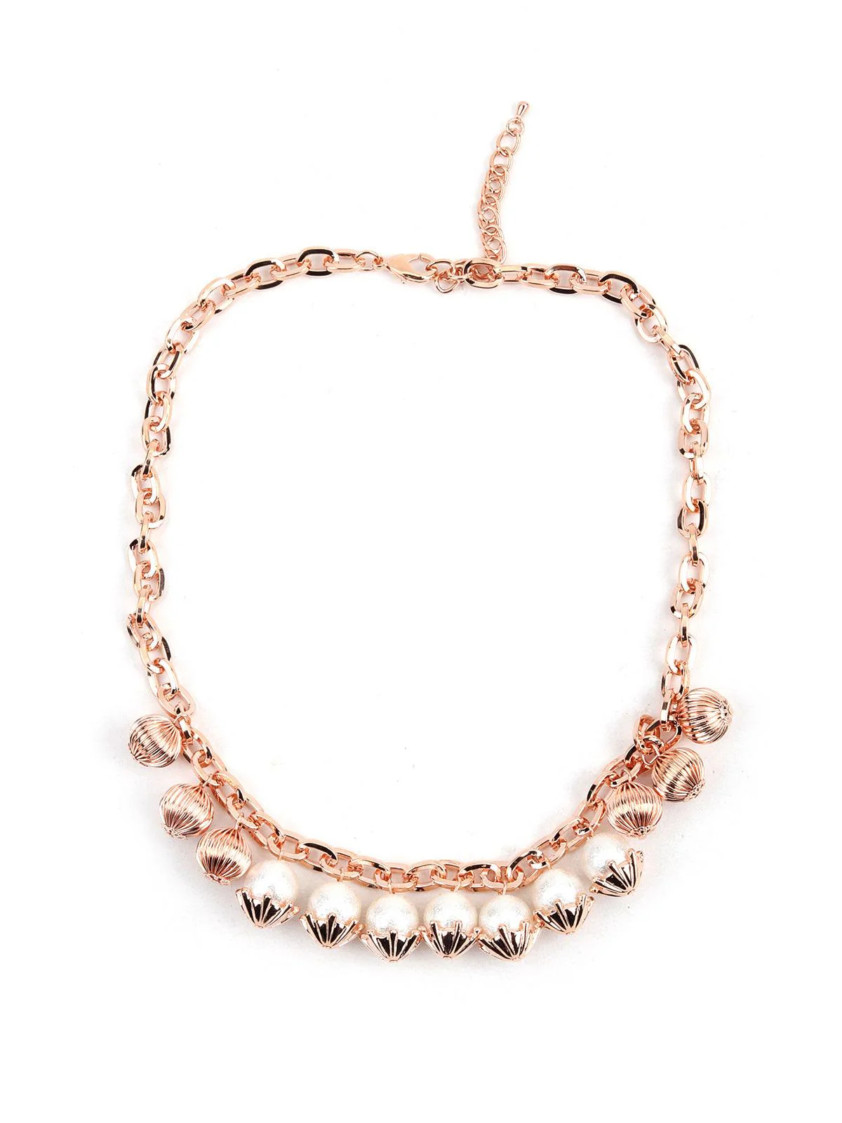Odette Women Rose Gold Pearl Charm Necklace - Image 3