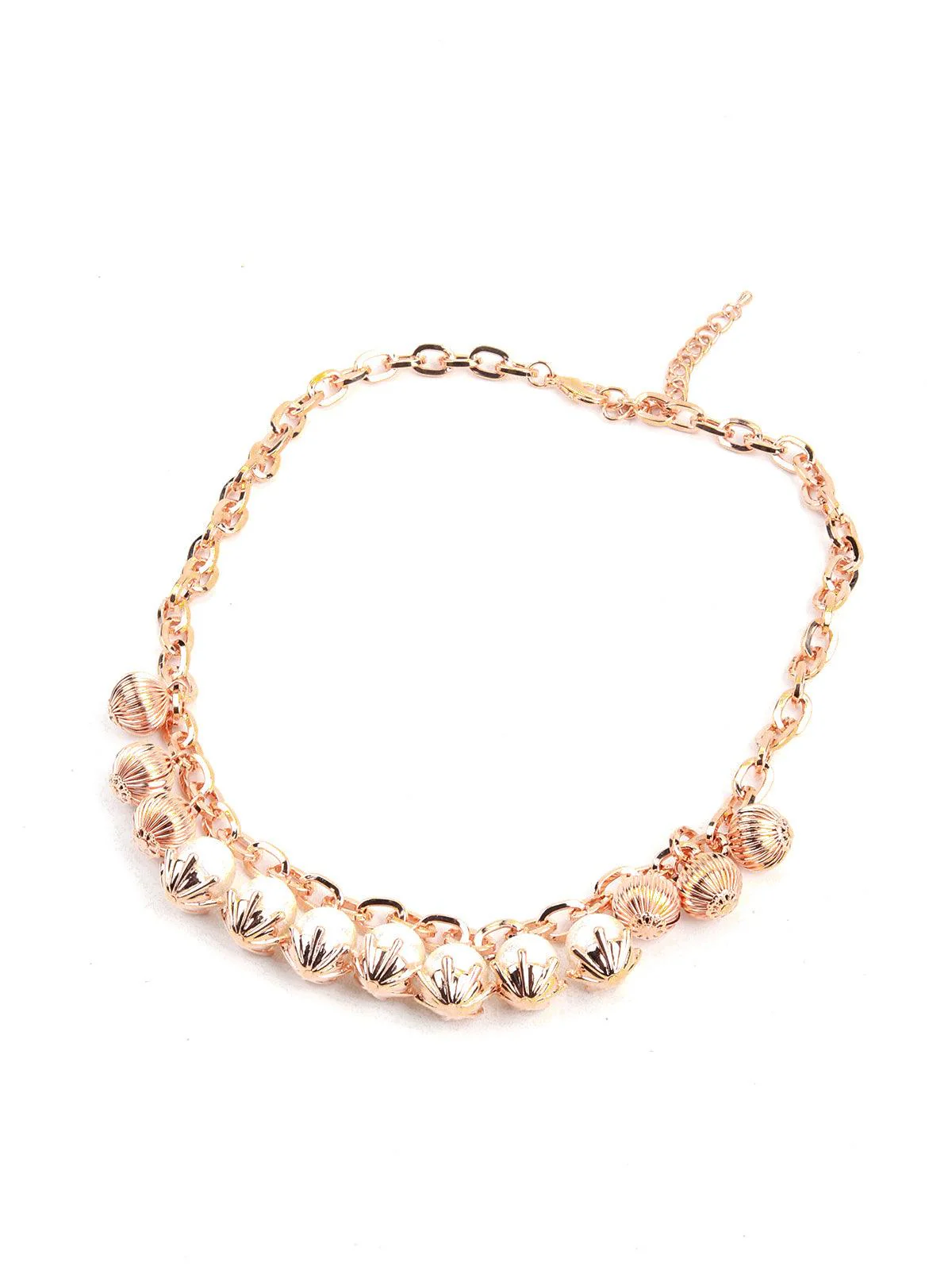 Odette Women Rose Gold Pearl Charm Necklace - Image 4