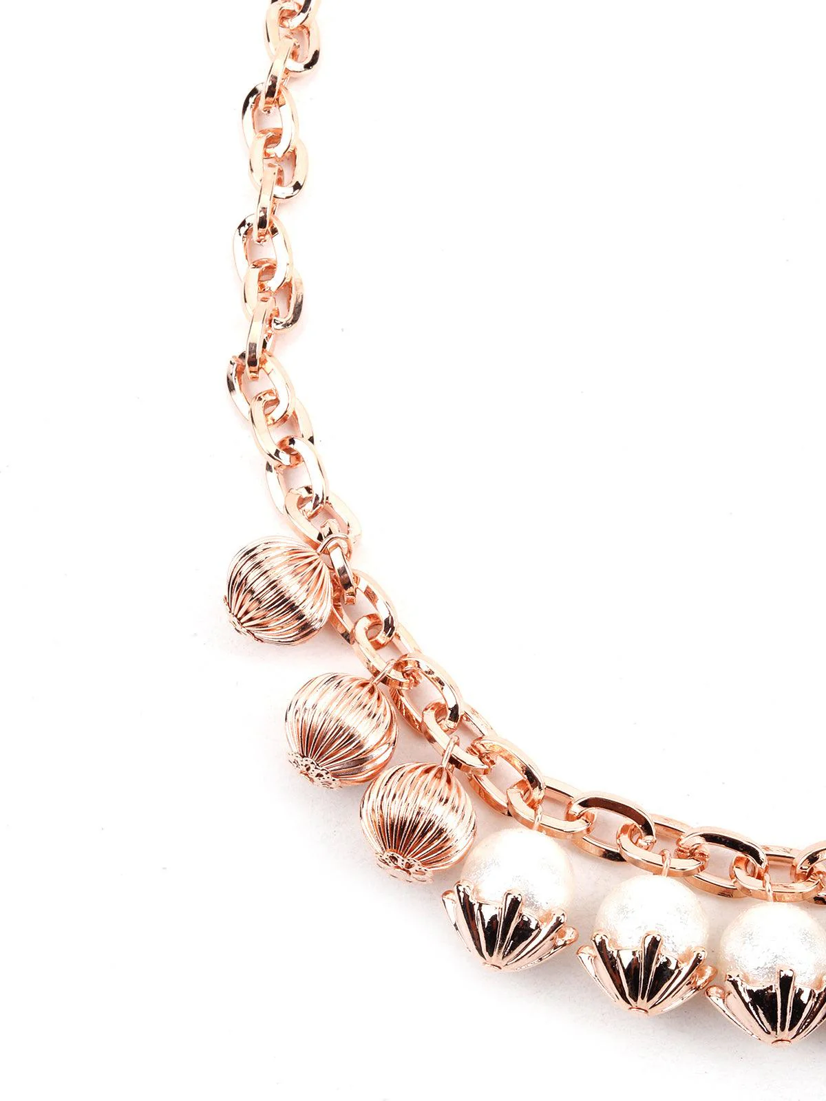 Odette Women Rose Gold Pearl Charm Necklace - Image 5