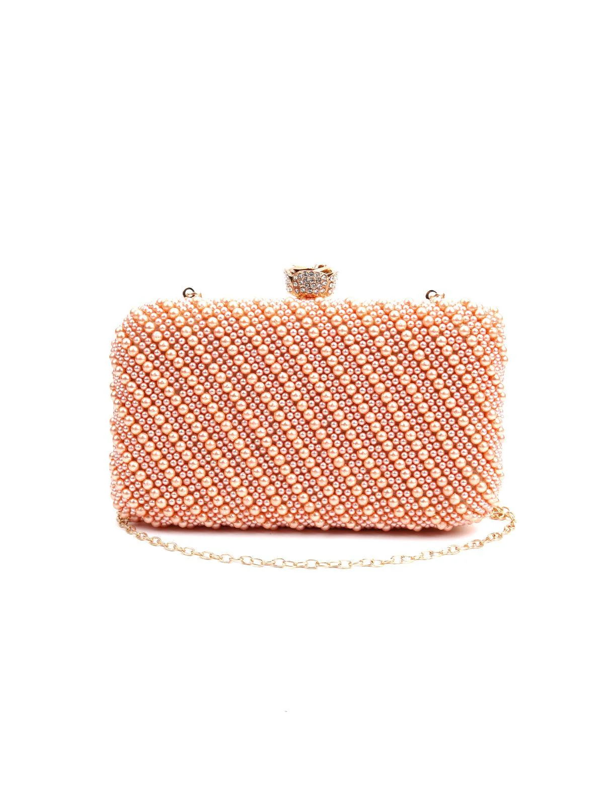 Odette Women Rose Gold Pearl Clutch Bag - Image 2