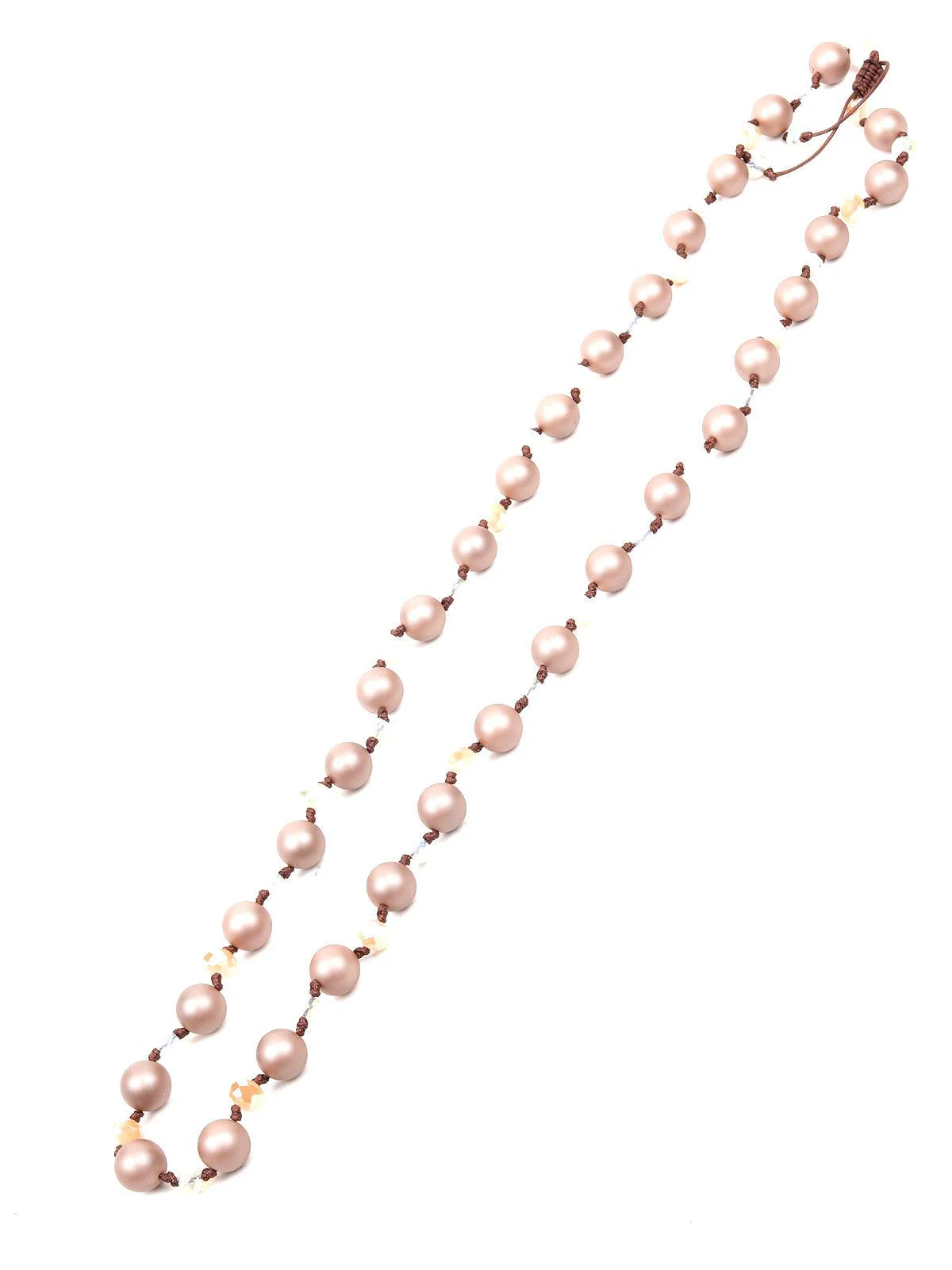Odette Women Gold Rounded Metal Mala Necklace - Image 4