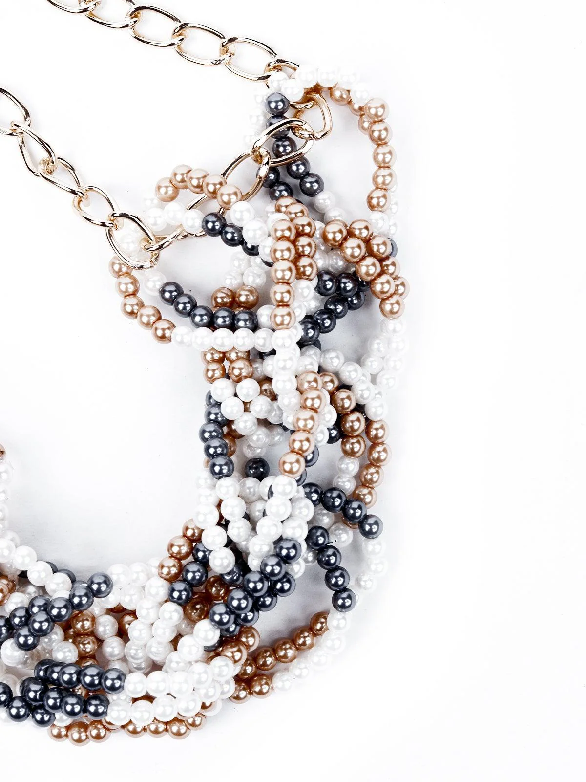 Odette Women Gold,Black And White Metal Necklace. - Image 5