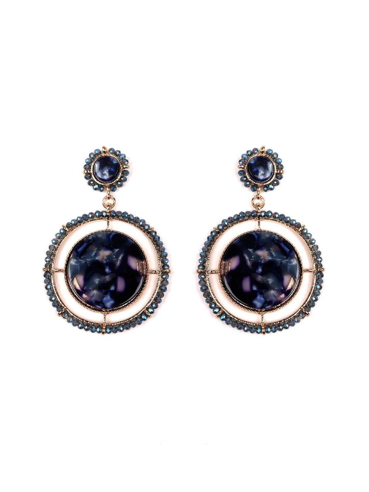 Odette Women Blue Metal Earrings - Image 3