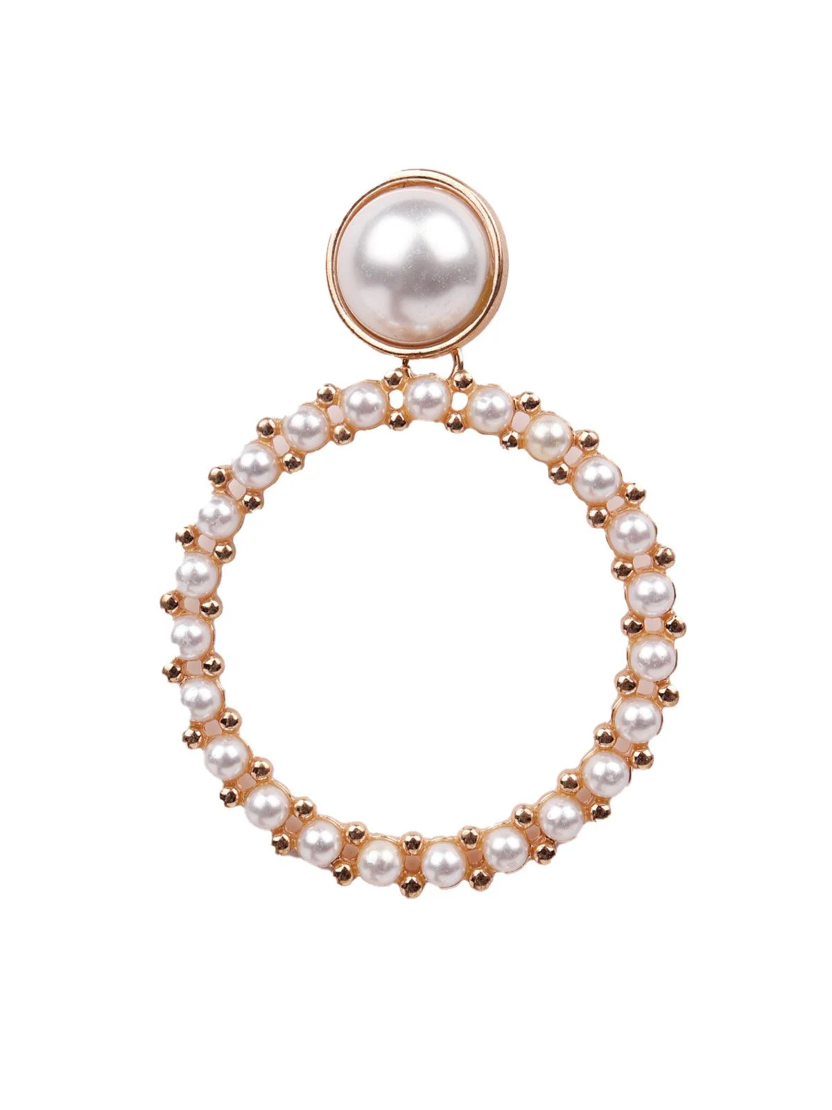 Odette Women White Earrings Metal With Artificial Pearls - Image 4