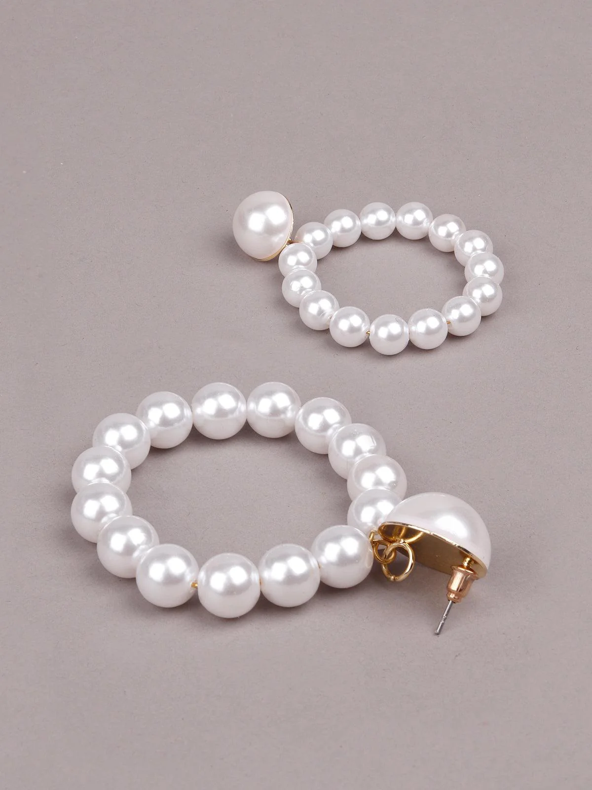Odette Women Multicolour Metal Pearl Earrings - Image 5
