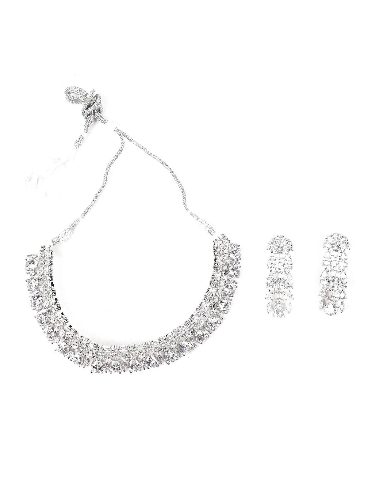 Odette Women Silver Metal Necklace Set - Image 3