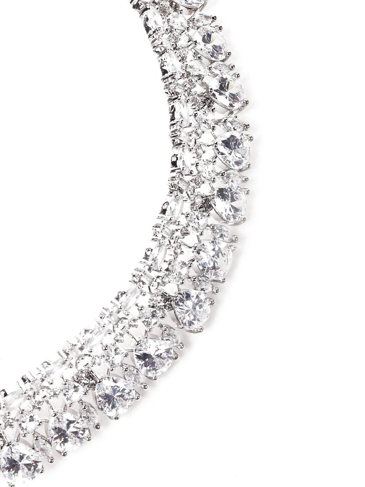 Odette Women Silver Metal Necklace Set - Image 4